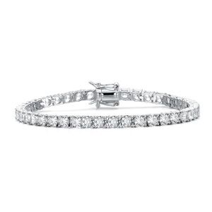 RACHEL GLAUBER Elegant Silver Tennis Bracelet